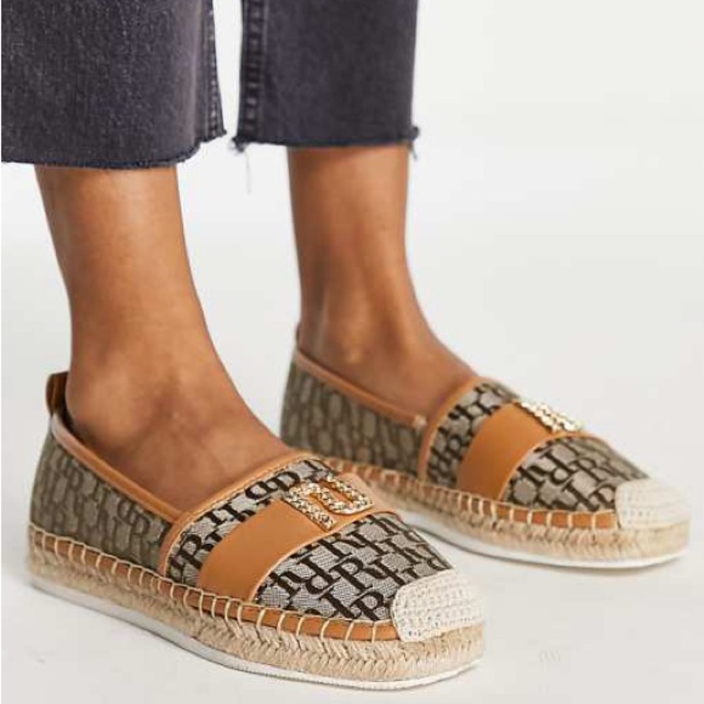 River island tan logo espadrilles, sz 40 (9)